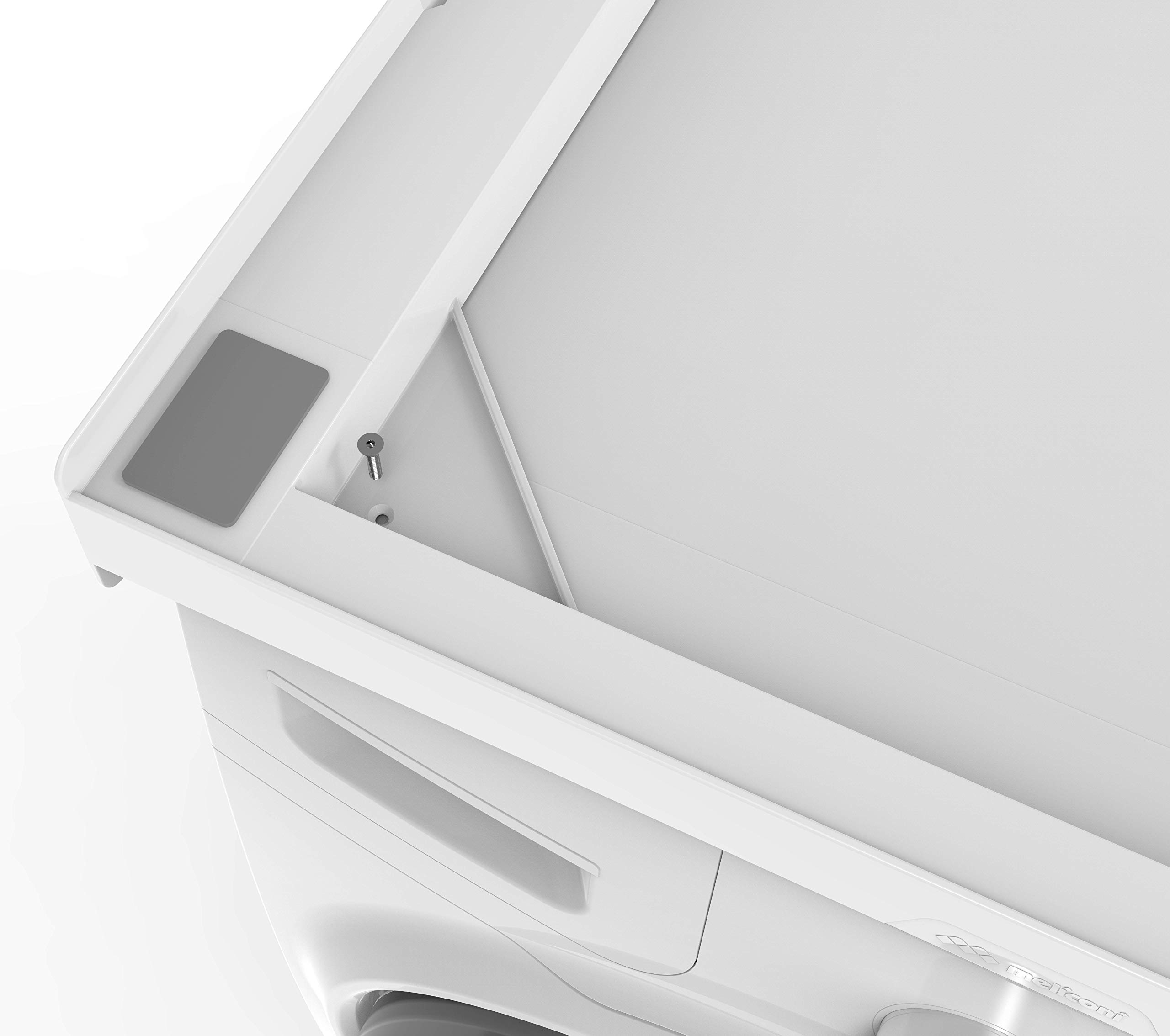 Meliconi Base Torre Basic Kit di Sovrapposizione in tecnopolimero per lavatrice e asciugatrice, Poliuretano, Bianco