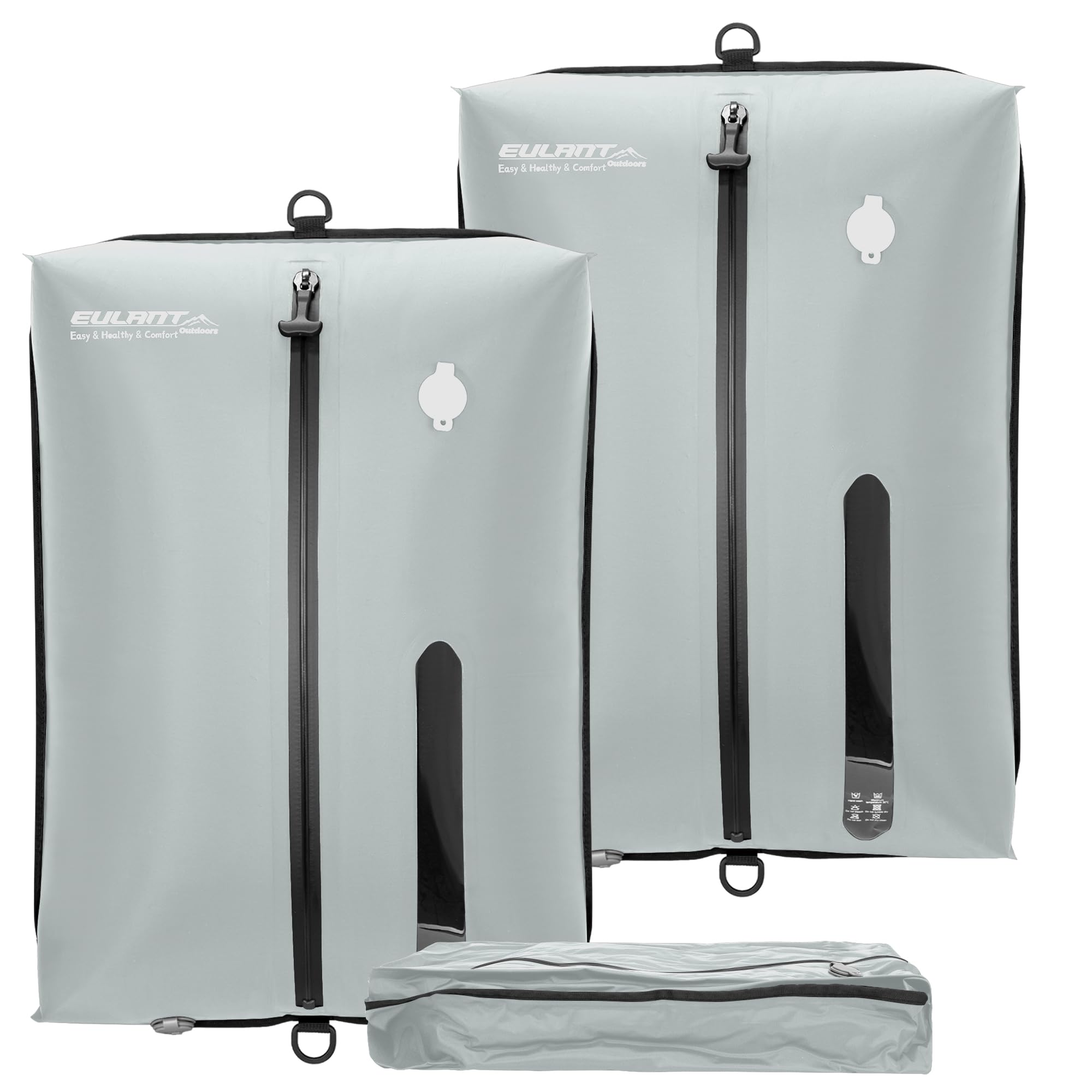 EULANT Vacuum Storage Bags for Travel Reusable Vacuum Zipper Sealer Bag for Clothes Compression Packing Cubes for Suitcases/Luggage/Backpack,With IPX8 Airtight Zipper & Waterproof & Space Saver