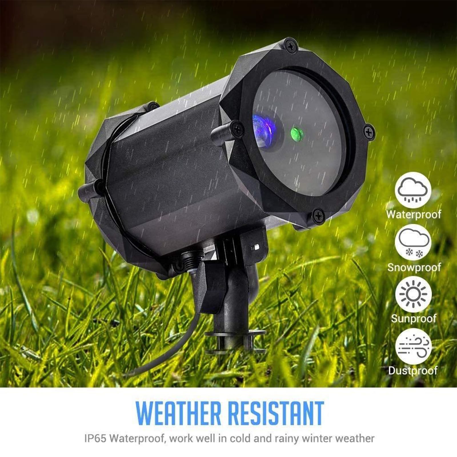 Proiettore Stellare Firefly con Luci da Giardino, Proiettore Mobile per Esterni con Telecomando, Angolo di Proiezione Regolabile a 135°, Impostazioni Timer, Faretto Paesaggistico Firefly