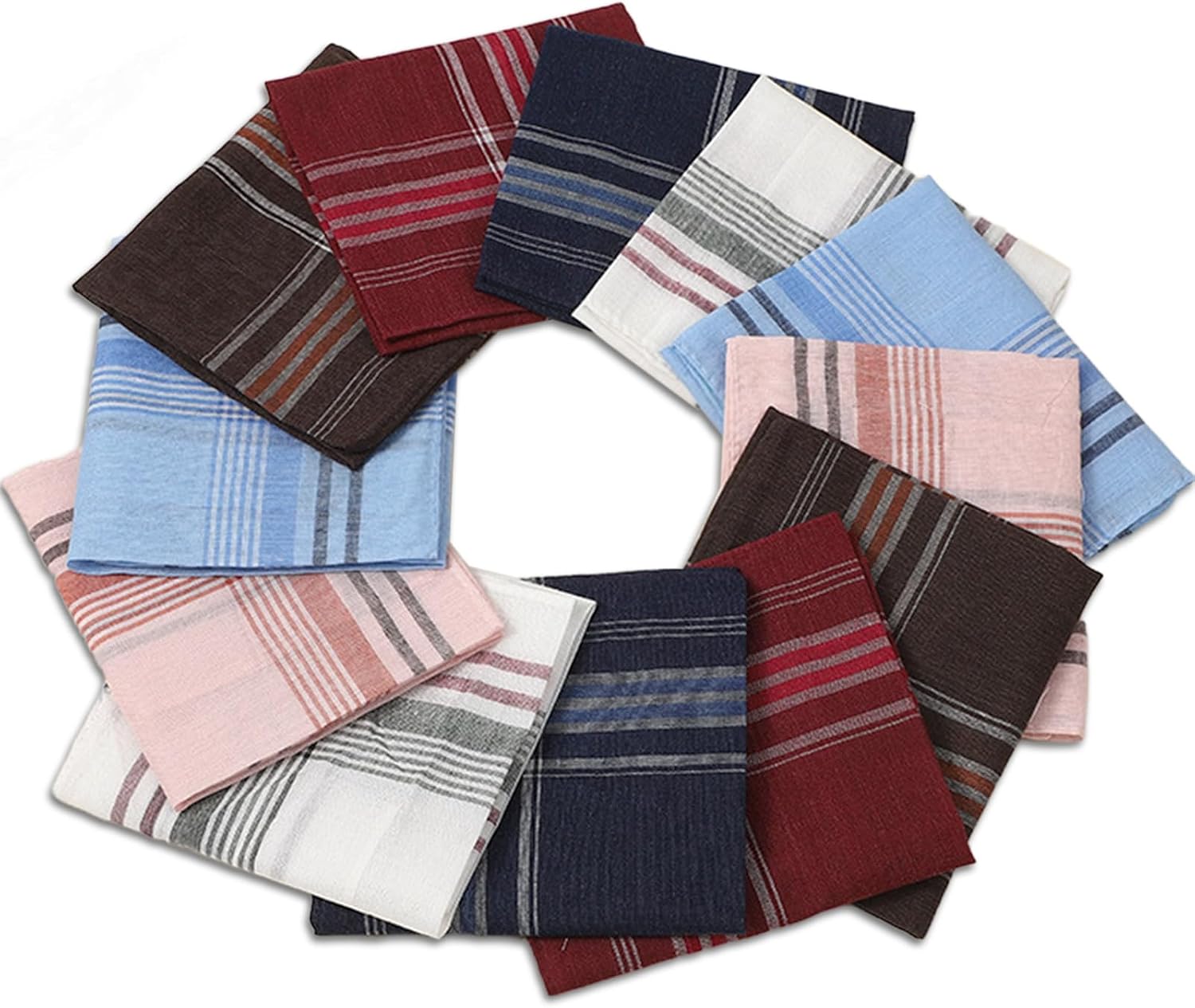 12-Pack Men's Handkerchiefs – Premium Cotton Pocket Squares, White Hanks for Men & Women