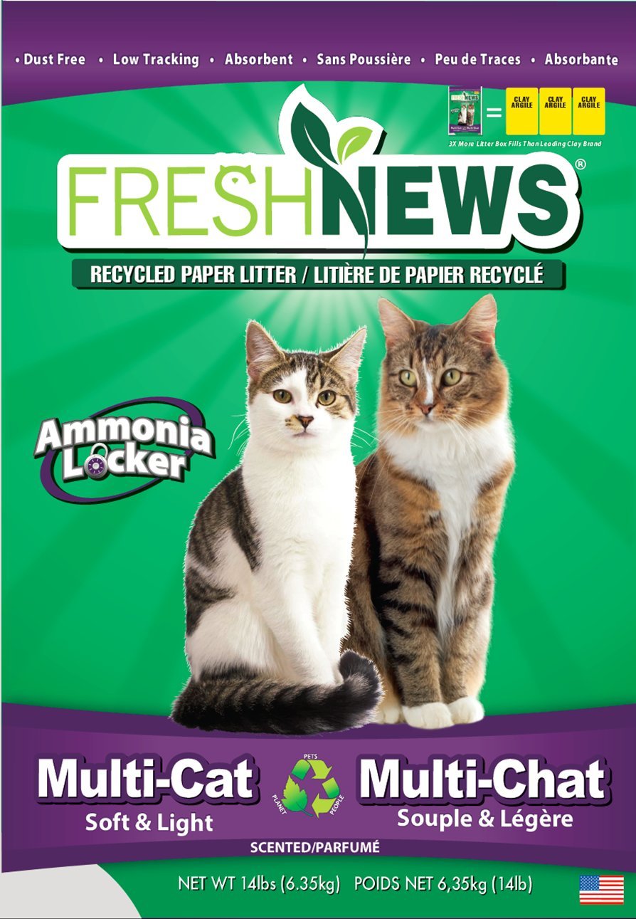 Fresh News Recycled Paper, Original Crumble Multi-Cat Litter 14 Pounds