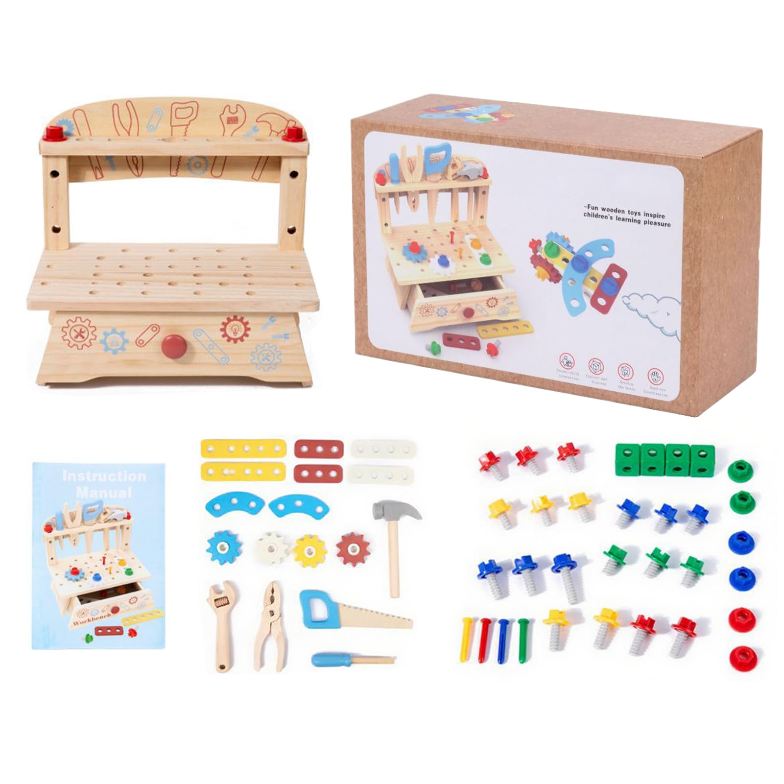 Kit outil enfant : établi de construction en bois, cadeau anniversaire idéal - 8