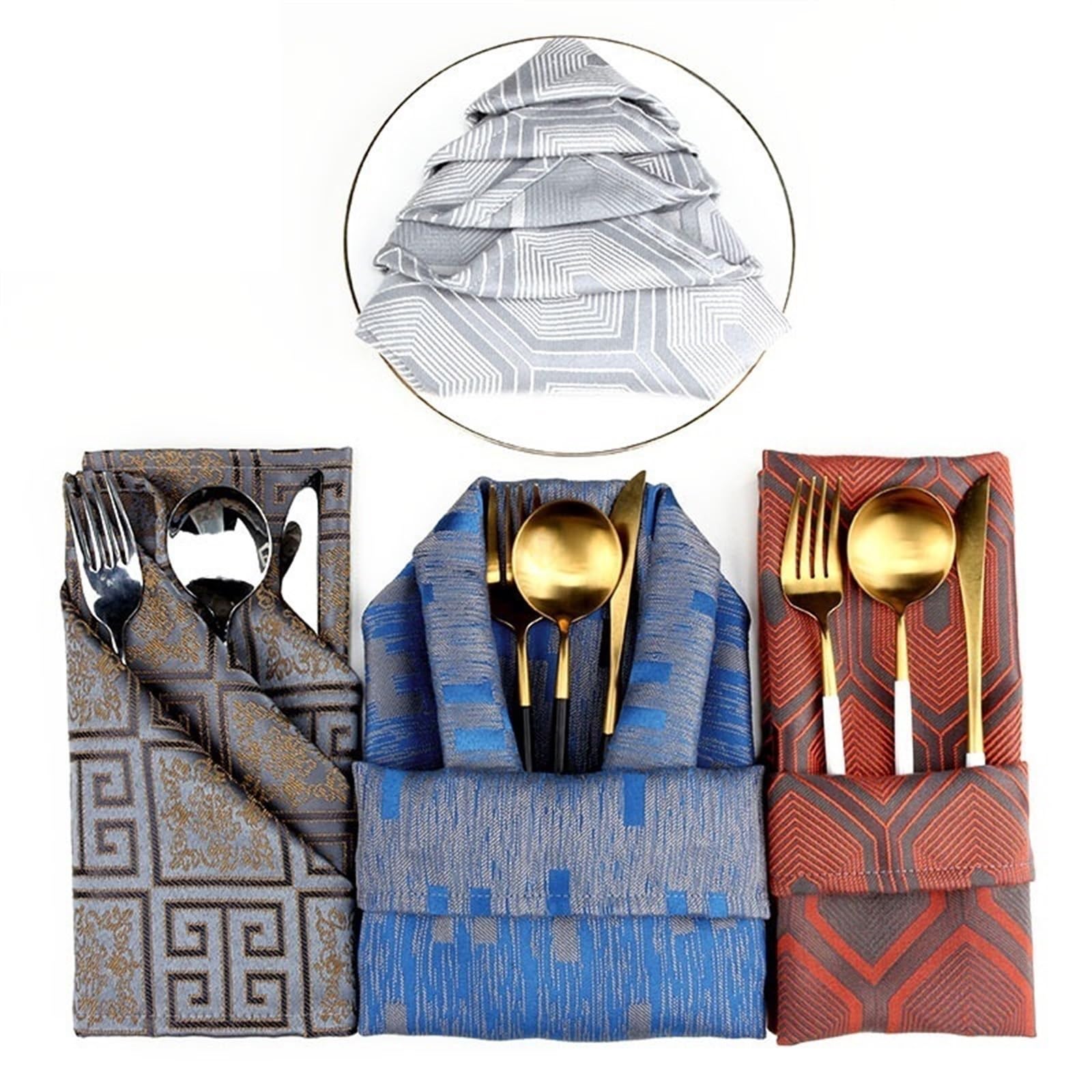 Tovagliolo di Stoffa Tovaglioli in Tessuto Luxury Jacquard Cucina Tavolo da Cucina Tovaglioli Soft Dinner Tovaglioli for Ristorante/Matrimonio 6pcs / Set (Color : Plum)