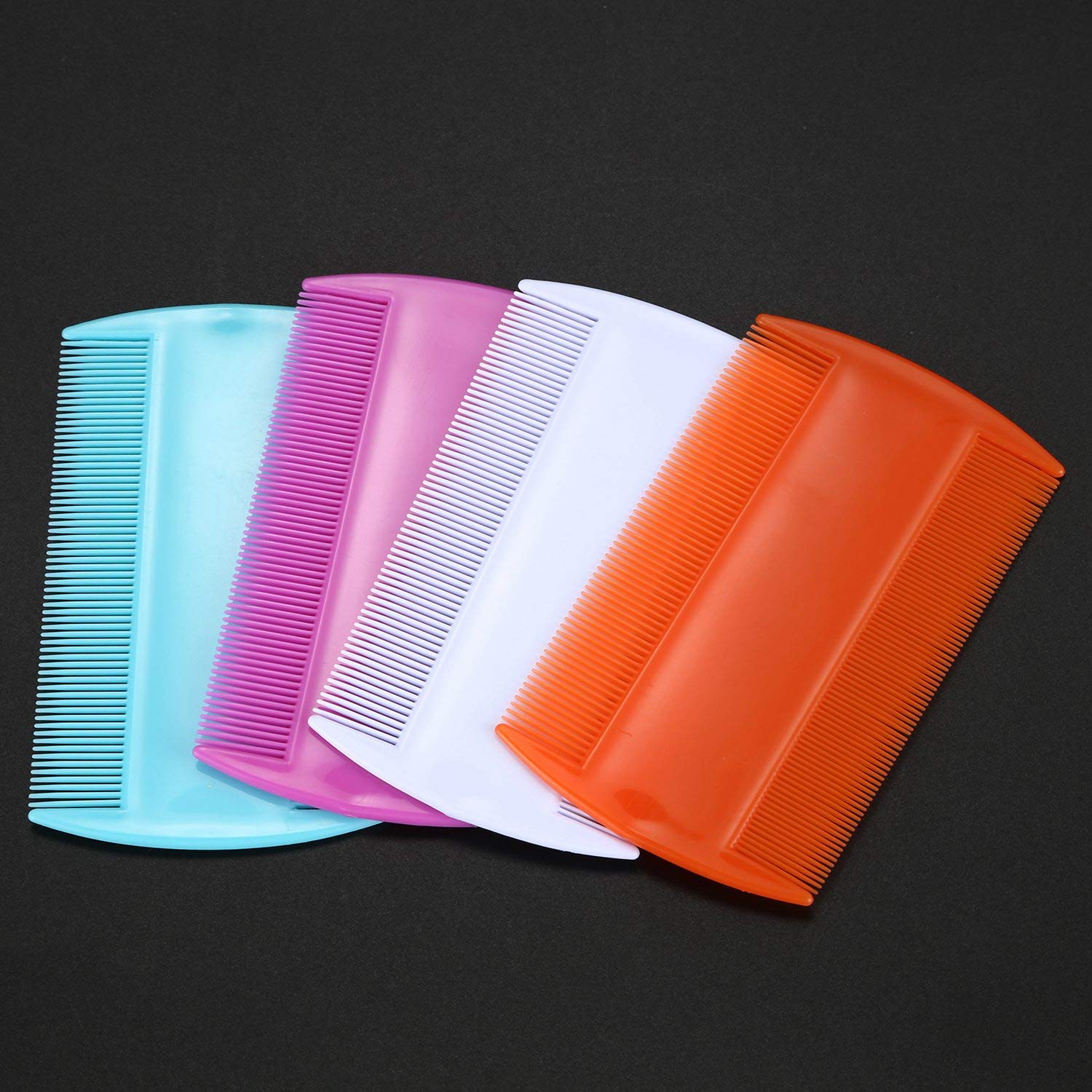 TsoLay 4Pcs Peignes à Poux Aux Puces, Peignes à Puces pour Animaux de Compagnie à Double Face, Chat Chien Toilettage Peignes à Cheveux à Dents Fines