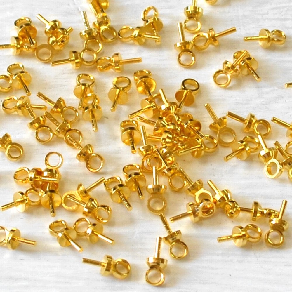 Amazon | 片穴ビーズ用 カン付き金具 ハンドメイド 手芸材料 パーツ pt 