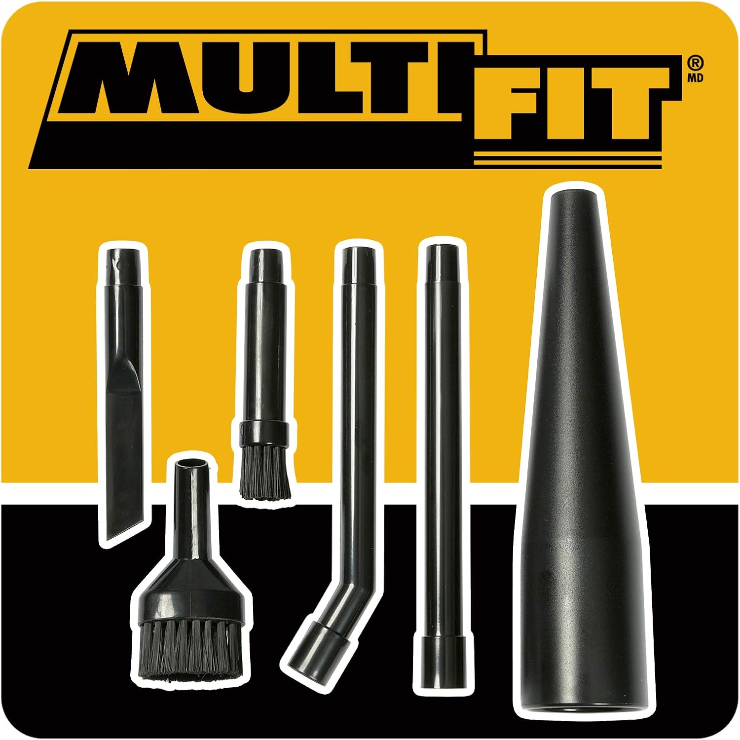 MULTI FIT Wet Dry Shop Vacuum Accessories VT1215 Micro-Cleaning Vac Attachment Kit for Compact Wet Dry Vacuum Cleaners, 1-1/4-inch Accessories for Precision Cleaning