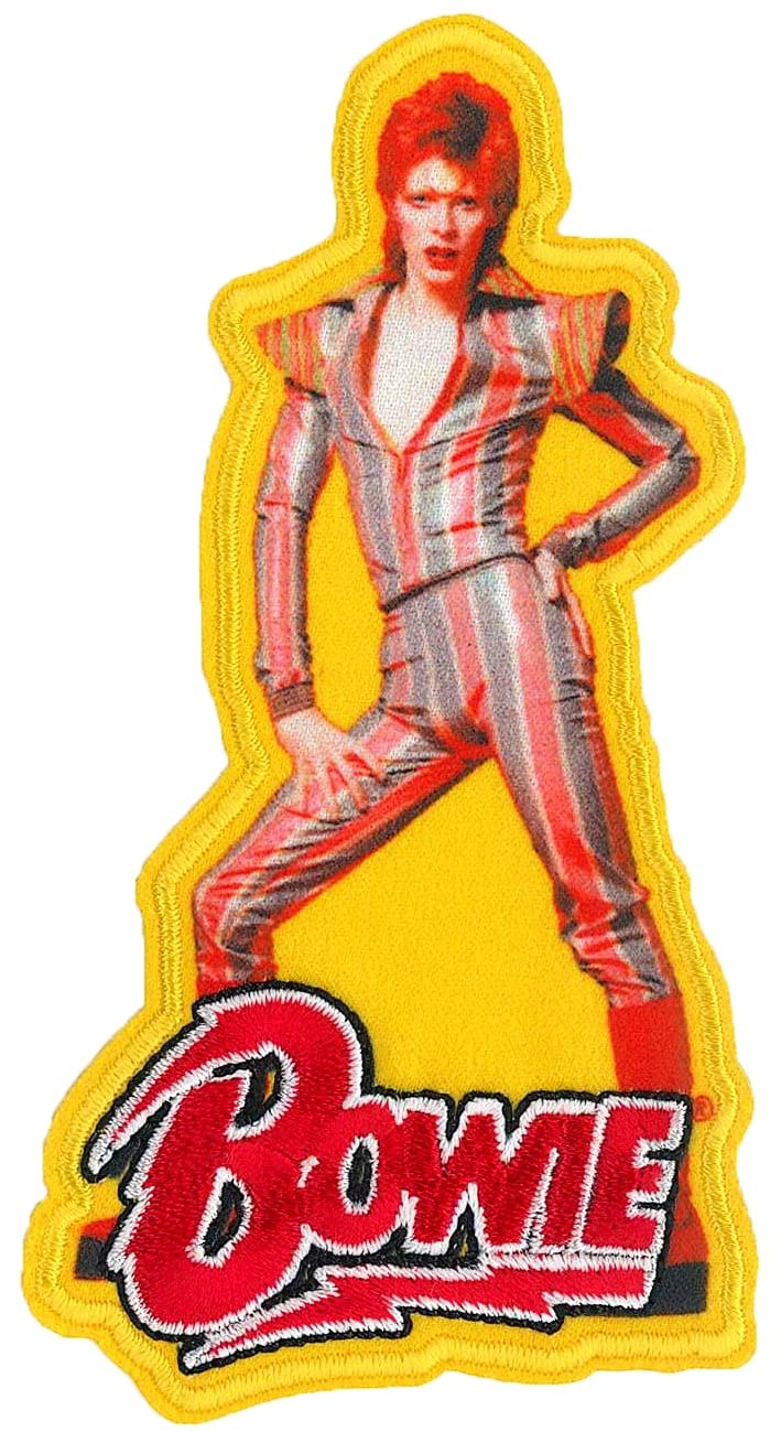 Parche David Bowie C&D Visionary accesorio textil bordado monocolor para ropa de rock