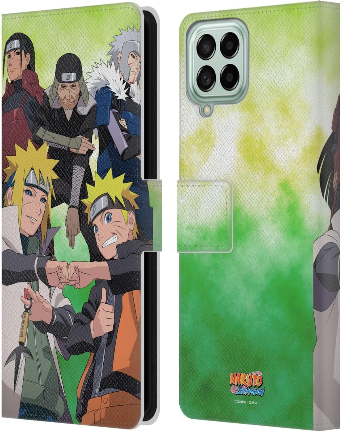 Head Case Designs Officially Licensed Naruto Shippuden Hokage Group Key Art Leather Wallet Case Compatible with Samsung Galaxy M33 (2022)