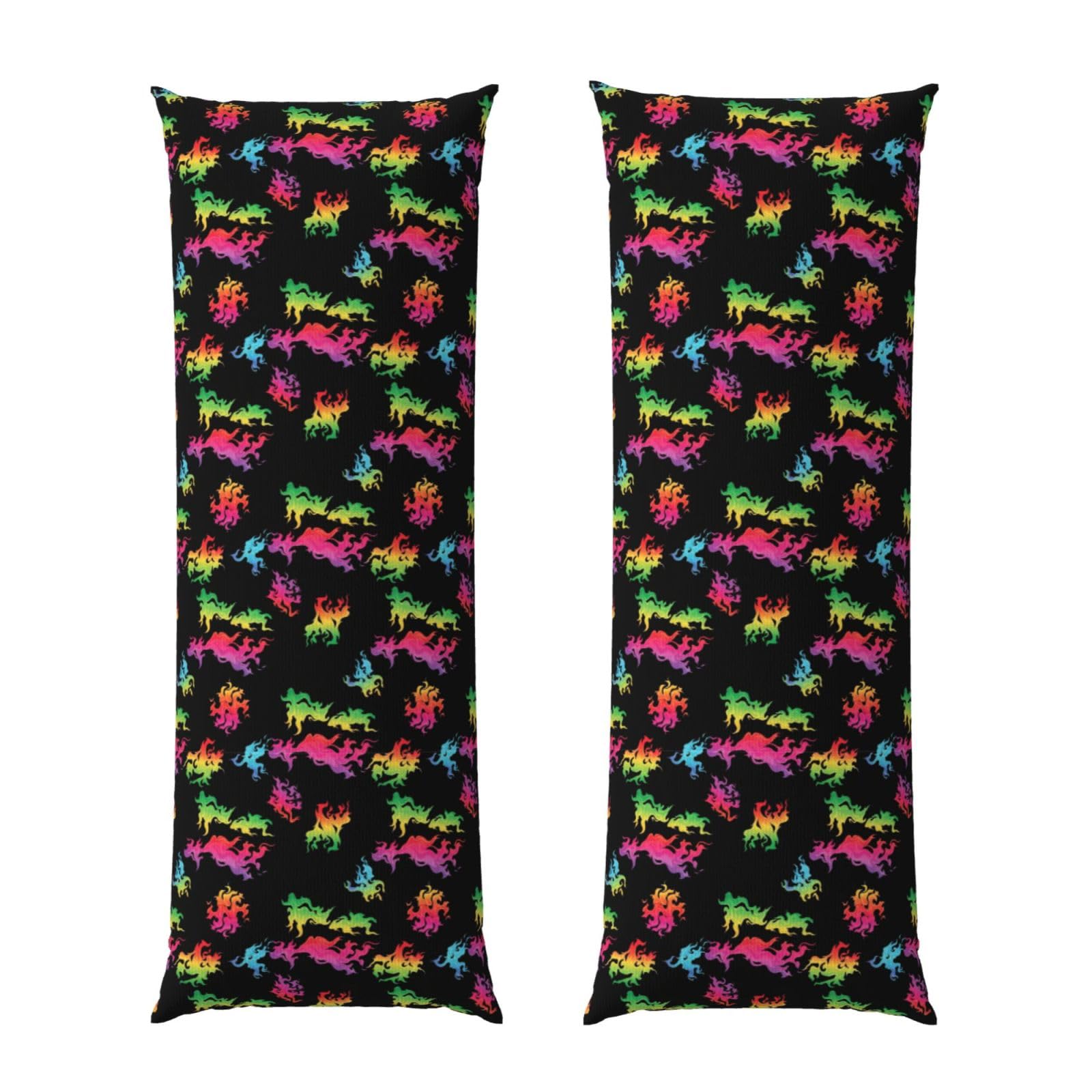 Body Pillow Cover 20x54 Inch, Fire Rainbow Dragon, Luxury Cozy Long Pillowcase with Zipper, Softffy Rectangular Case for Couch Bed Home Hotel