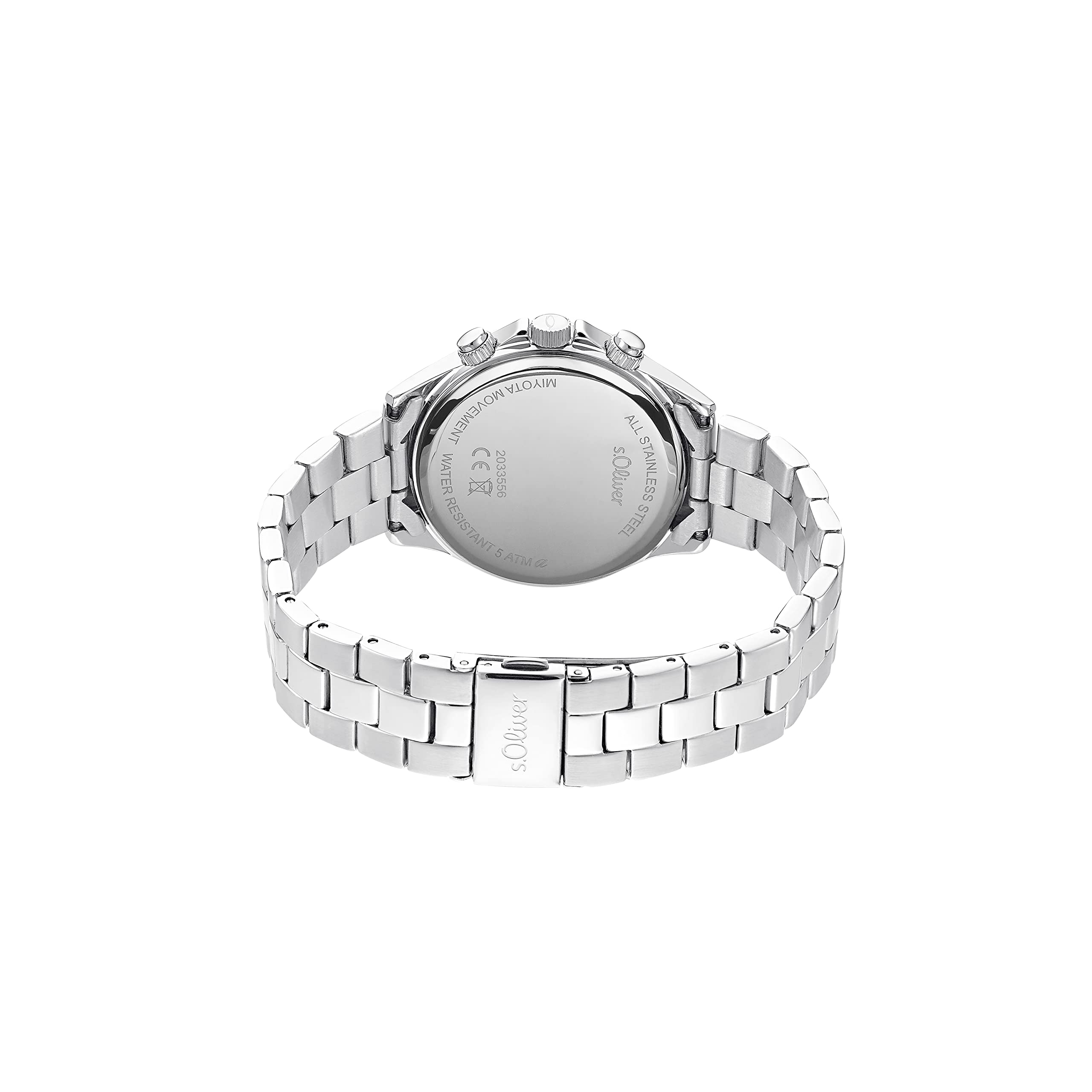 s.Oliver Armbanduhr Damen Multifunktion Analog, mit Edelstahl Armband, 5 bar Wasserdicht, Multifunktion, Kommt in Uhren Geschenk Box