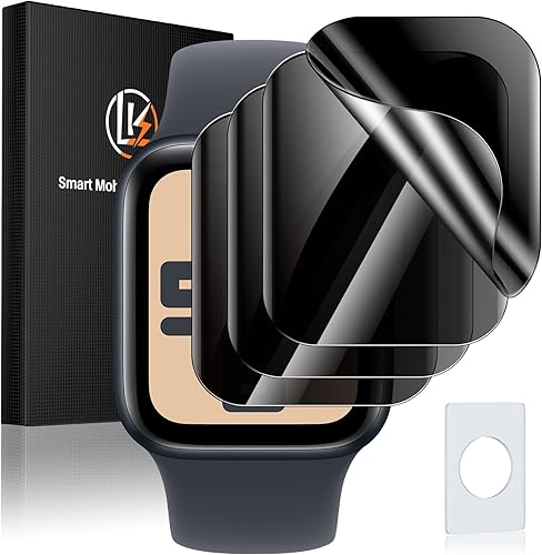 Miniatura 64 de LK Paquete de 8 protectores de pantalla para Apple Watch de 1.732 pulgadas Series 6/5 SE2 [película suave mejorada] [autorreparación] película