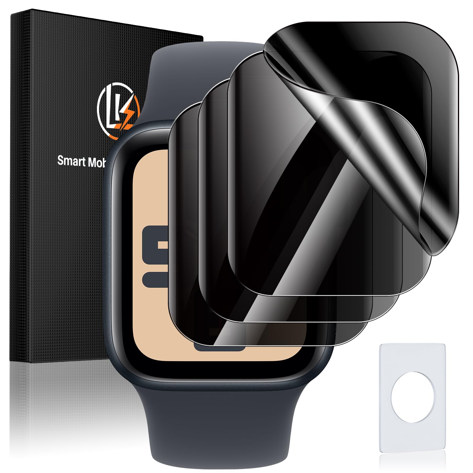 LK 4 Pack for Apple Watch Series 6/5/4/SE 40mm Privacy Screen Protector TPU Black for Apple Watch 40mm
