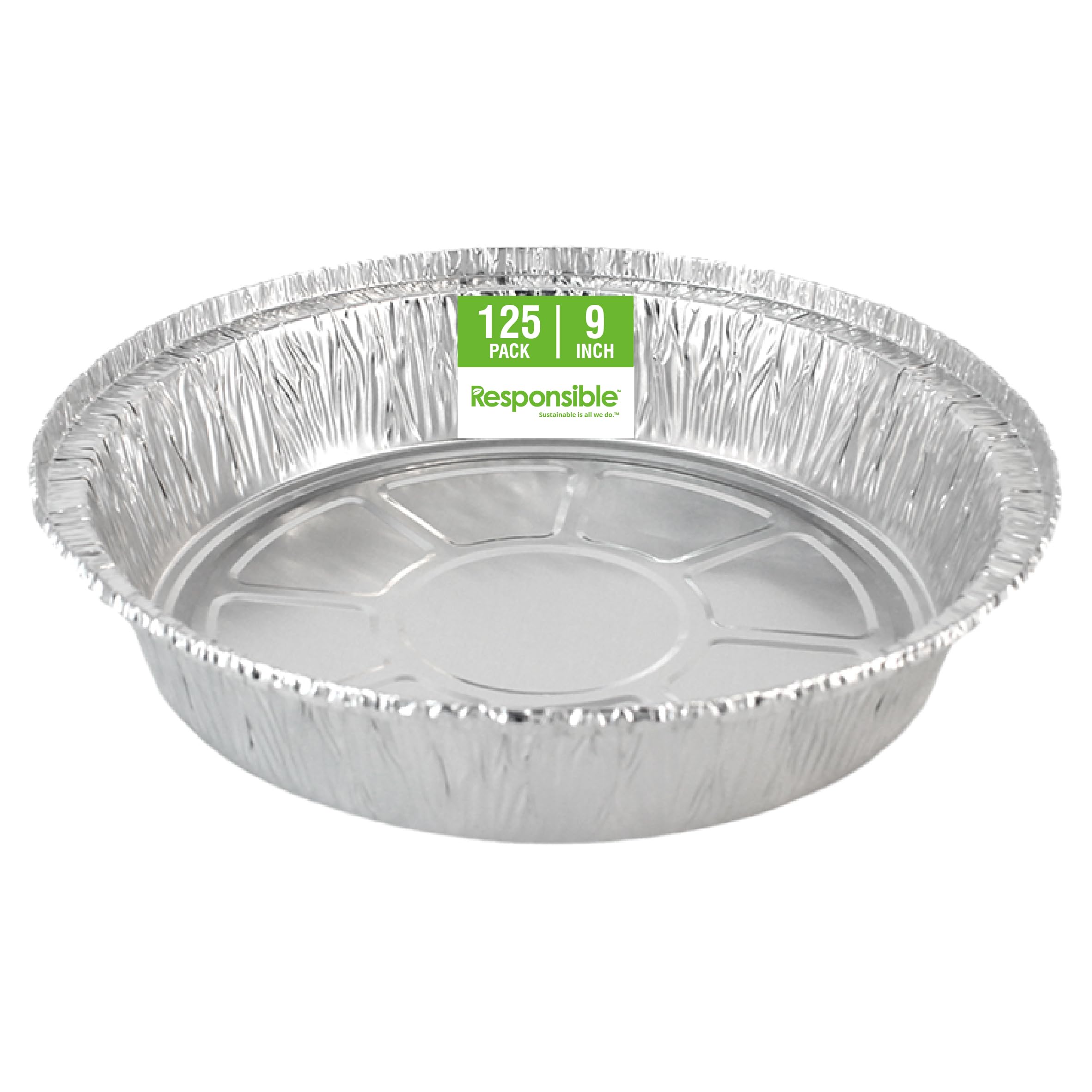 Responsible Products 9 inch Pans (125 Count) / Silver / Casual Round