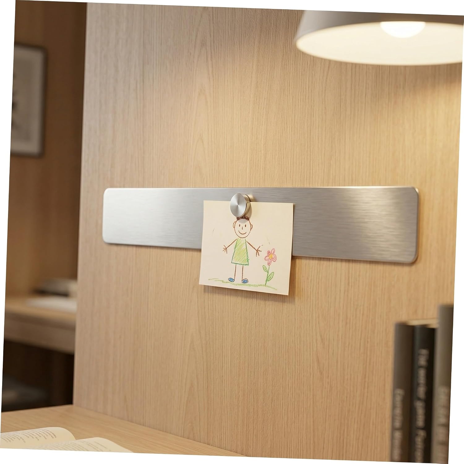 Bulletin Board Strips Silver Metal with Adhesive Backing Iron 3pcs for Stable Hanging Memo Bar for Magnets Wide Wall Compatibility, for Coffee Shops and Decorative Message Boards
