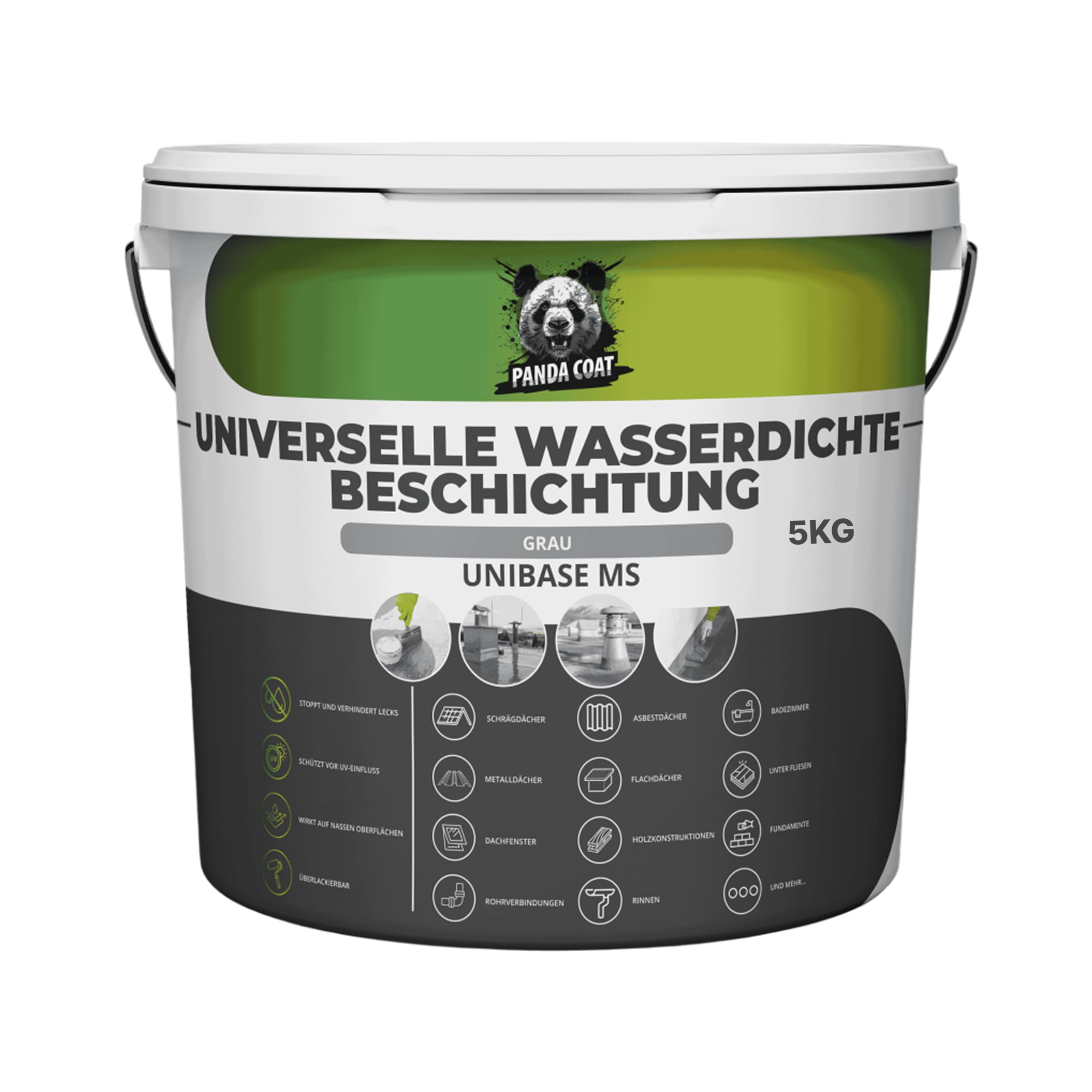 Wasserdichte Dichtmasse – Flüssigkunststoff Abdichtung – Bitumen Dichtmasse – Dachrinne abdichten – Flachdachabdichtung – Beton, Metall & Holz Dichtschlämme – Dachabdichtung flüssig (5 kg)
