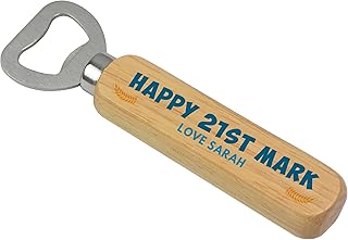 21st Birthday Gifts for Son - PERSONALISED 18th, 30th, 40th, 50th, 60th Birthday Beer Bottle Opener Gifts for Him - 21st Birthday Presents for Men, Grandson, Brother, Boyfriend - ANY Age ANY Name