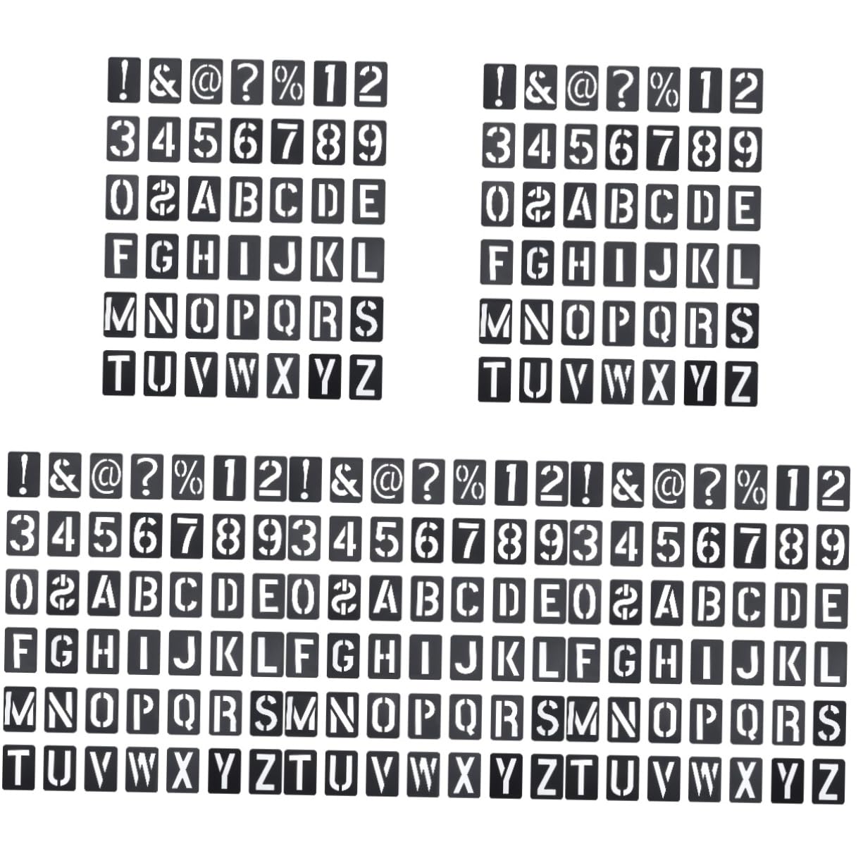 5 Sets Schwarze Zahlen Und Buchstabensymbole Hohlkopie Tintenstrahlschablone DIY Wandmöbel Tintenstrahlschablone Set Mit 42 Blättern Schablonen