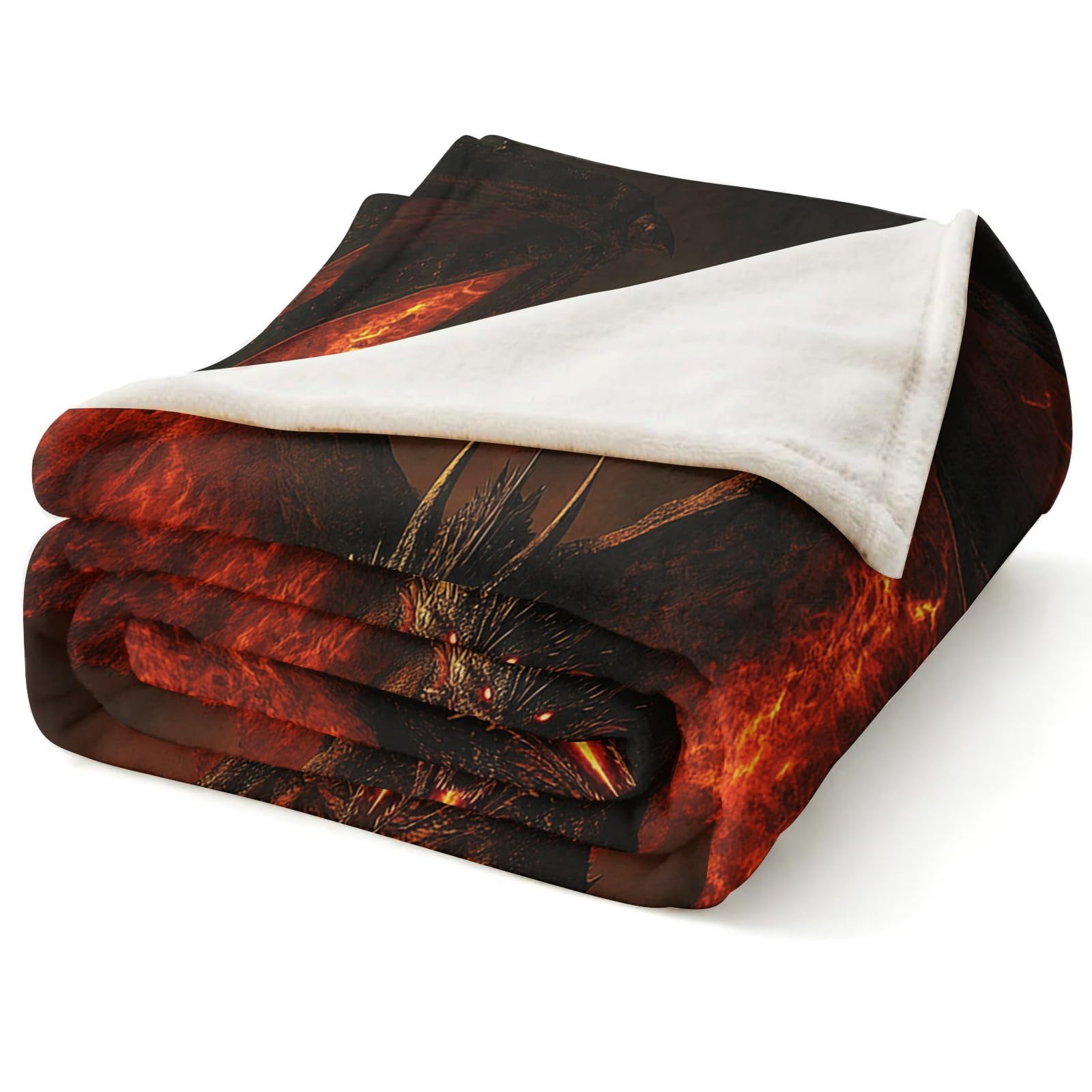Kuscheldecke 220 x 240 cm Feuerdrache Flanelldecke Mikrofaser Wohndecke Sofadecke Weiche Decke 3D Digitaldruck für Kinder Erwachsene