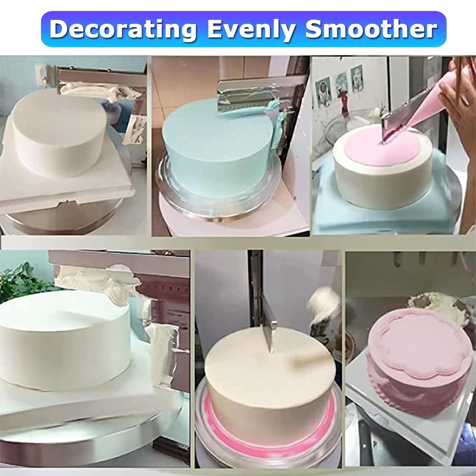 Machine électrique de décoration de gâteau, lisseur de glaçage réglable avec plateau tournant pour revêtement de gâteau professionnel et lissage de fondant