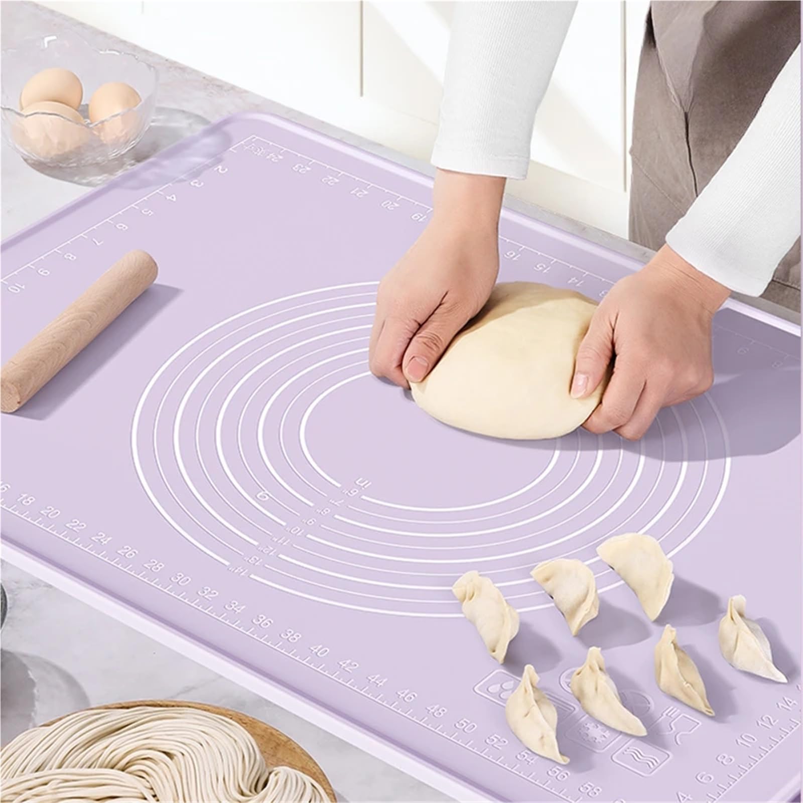 Backmatte Silikon Große Silikon-Knetmatte/Backmatte (70 x 50 cm / 60 40 cm), 5 mm dick, antihaftbeschichtet, wiederverwendbar, Küchenzubehör(70x50CM)