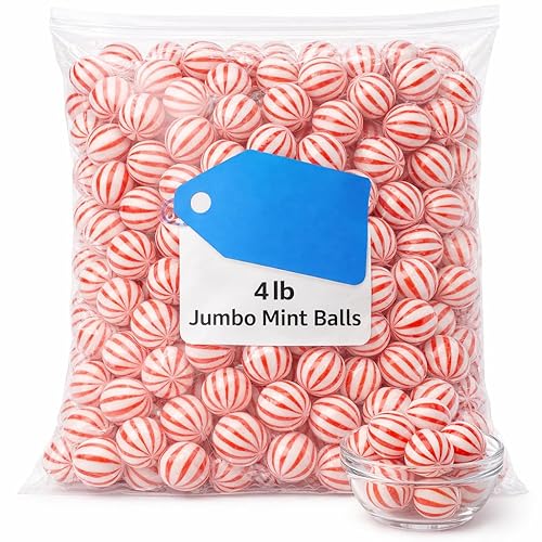Jumbo Mint Balls – 4 lb Bulk Bag, Large Mint