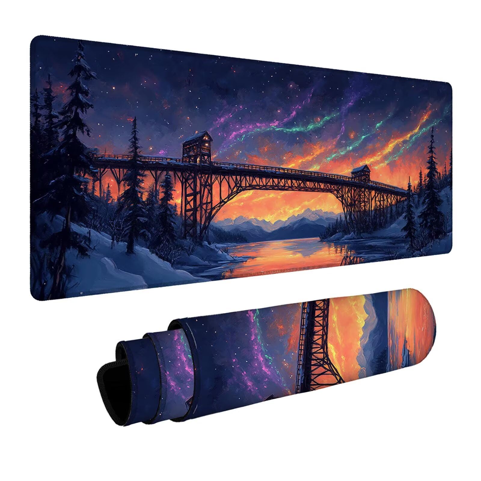 Podkładka pod mysz, XXL, 60 x 140 x 0,3 cm, wodoodporna, gamingowa podkładka pod mysz, zwiększona dokładność i prędkość, akcesoria do gier, laptop, biuro, prezent dla mężczyzn, FSBD-4104