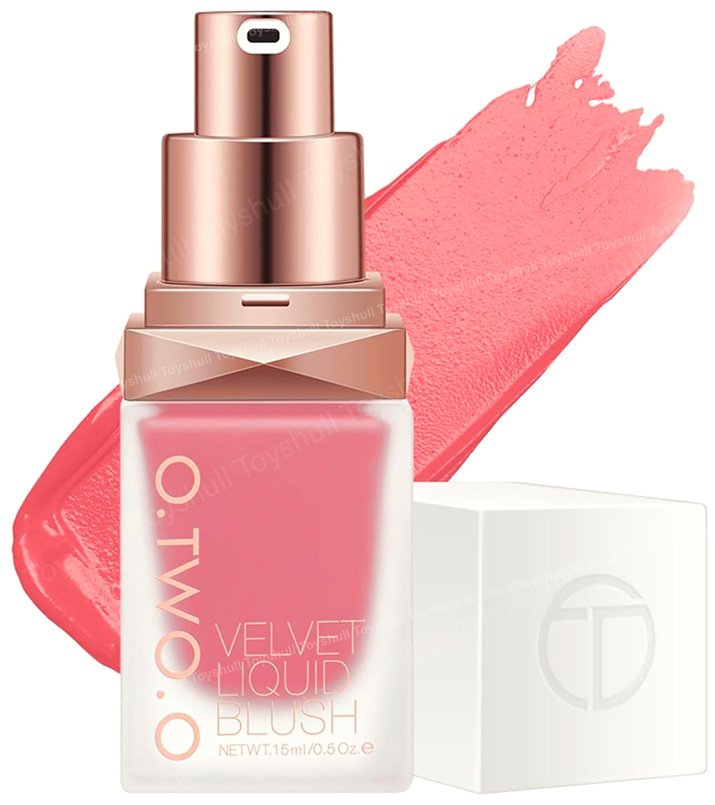 TOYSHULL O.TWO.O Liquid Blusher - Intense Pigmentation, Waterproof, Long-Lasting, Easy To Apply Makeup Blush, girls make up, glow up, gift - (ROSE BENGAL, 15ml)