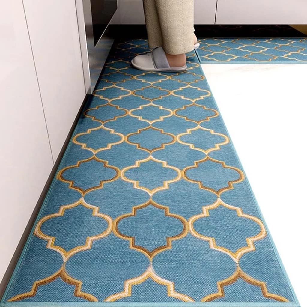 HBJWOV Anti-Slip Kitchen Floor Mat Rug Bath Long Strip Absorb Oil Doormat Balcony Living Room Household Carpet(D,50x180cm)