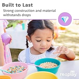 Re-Play 12 oz. Toddler Bowls Set of 4 - Kids Deep-Walled, Durable & Reusable Snack and Meal Bowls, Dishwasher & Microwave Safe, BPA-Free, Made in USA from Recycled Plastic, Grnchmas