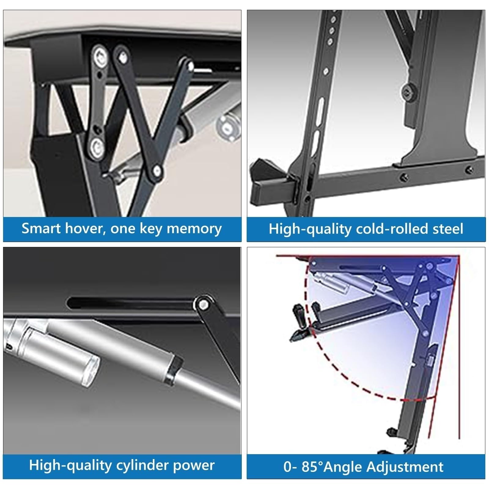 Soporte eléctrico de Techo para TV - Soporte de Pared para TV, Compatible con televisores de 50-70/50-90 Pulgadas. Soporte telescópico con elevación automática para,50-75inch TV