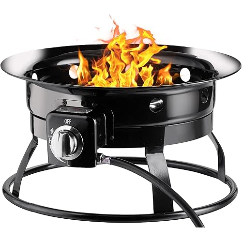 Klismos Outdoor Fire Pit Gas Propane 58000BTU Enamel Fire Bowl for Camping,Party,Backyard,Patio