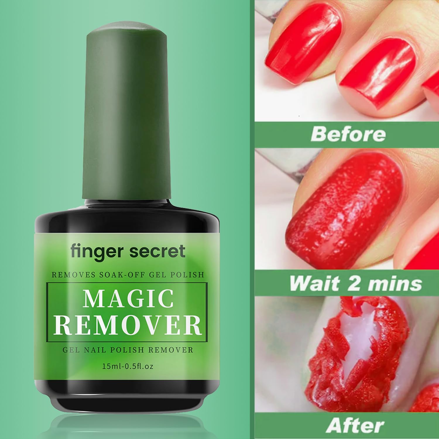 Magic Remover Gel Polish - Quick Soak-Off Nail Polish Remover for Gel & Regular Polish, Easy Gels Nail Polish Remover for At-Home & Salon Use (12Pcs)
