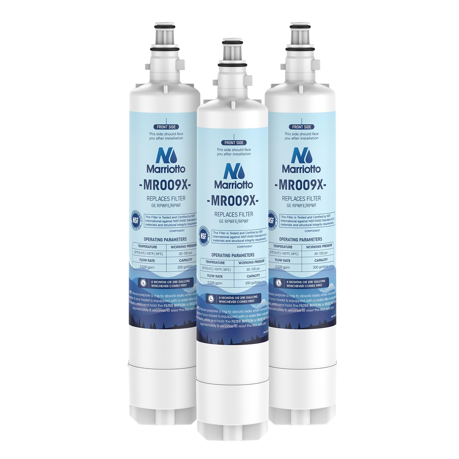 MARRIOTTO RPWFE (Built-in CHIP), RPWF Refrigerator Water Filter Pack of 3