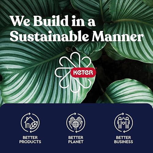 Vista 13 de Keter Rockford - Bote de basura de resina de 38 galones para cocina al aire libre con tapa y bandeja de goteo para una fácil limpieza, perfecto