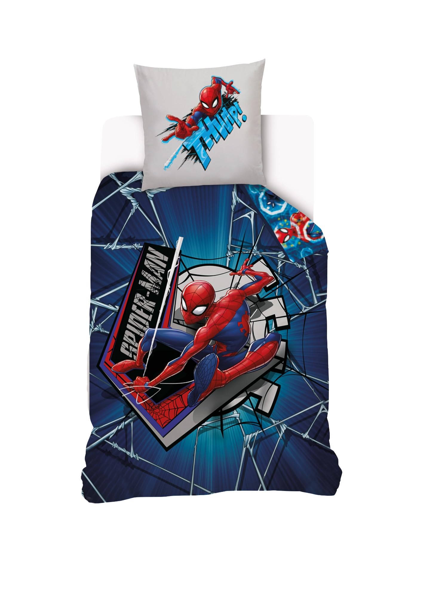 SpiderMan Dekbedovertrek, City - Eenpersoons - 140 x 200 cm - Katoen | Leen Bakker