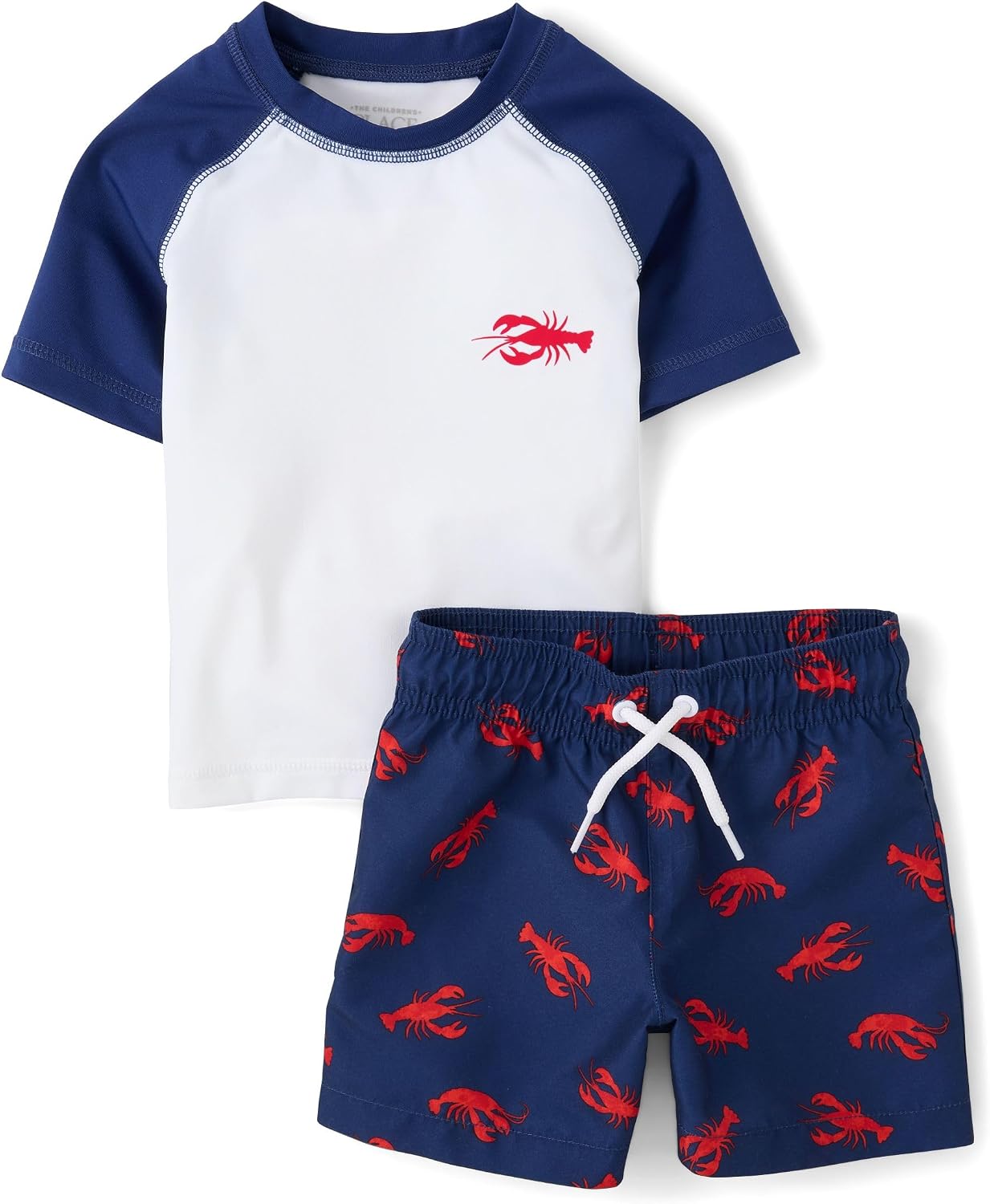 The Children's Place Baby Boys' and Toddler Short Sleeve Rashguard and Bottoms