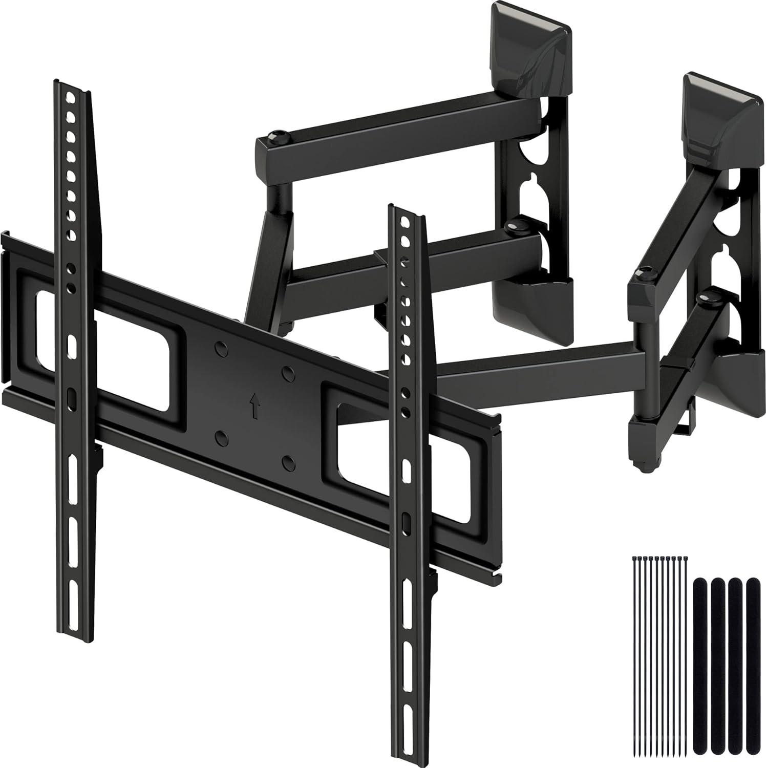 Corner TV Wall Mount Full Motion,Wall Mount TV Bracket Fits 26-55 Inch Flat Curved Screen TVs Holding up to 110 lbs Max VESA 400x400，Swivel TV Wall Mount Heavy Duty Design