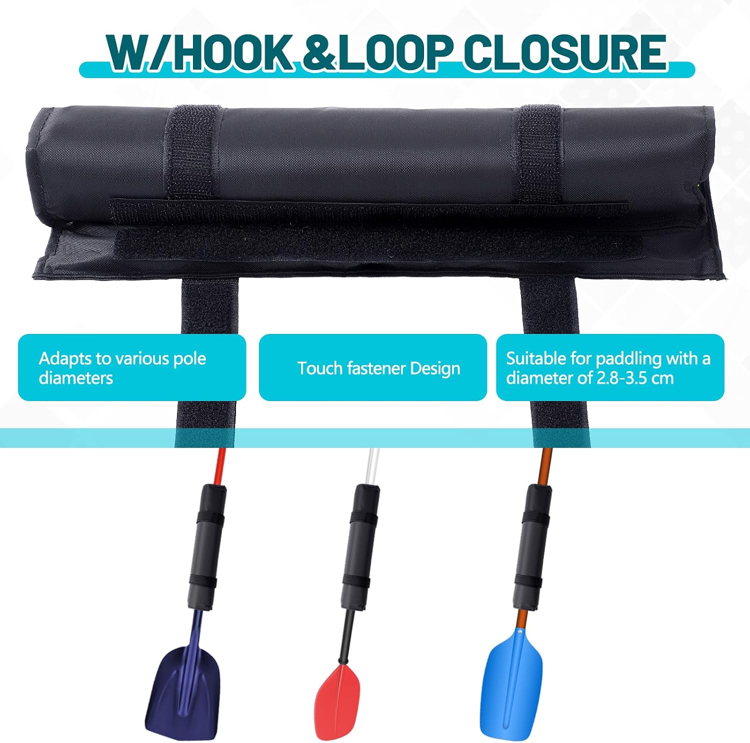 Hiboom 2 Pcs Paddle Float Kayak Paddle Accessory Adjustable Oxford Cloth Paddleboard Stand Up Accessory High Density Foam with Hook and Loop Closure Flotation Kayaks Canoe Paddles