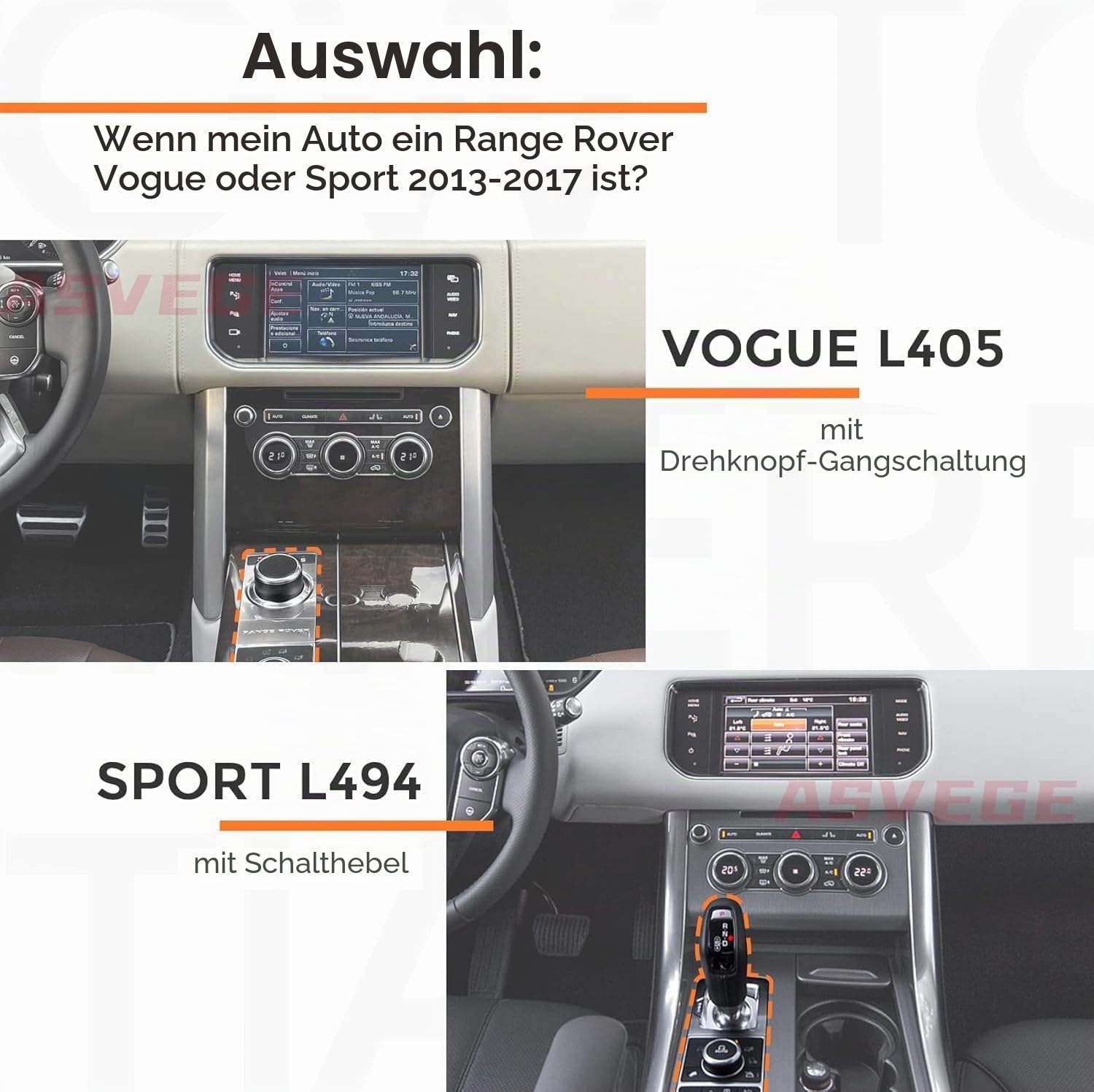 ASVEGE Auto-Klimaanlage Klimasteuerung AC Panel für Land Rover Range Rover Vogue L405 2013-2017, Auto 1080p LCD AC Touchscreen Ersatz, Upgrade-Version mit Installationsanleitung