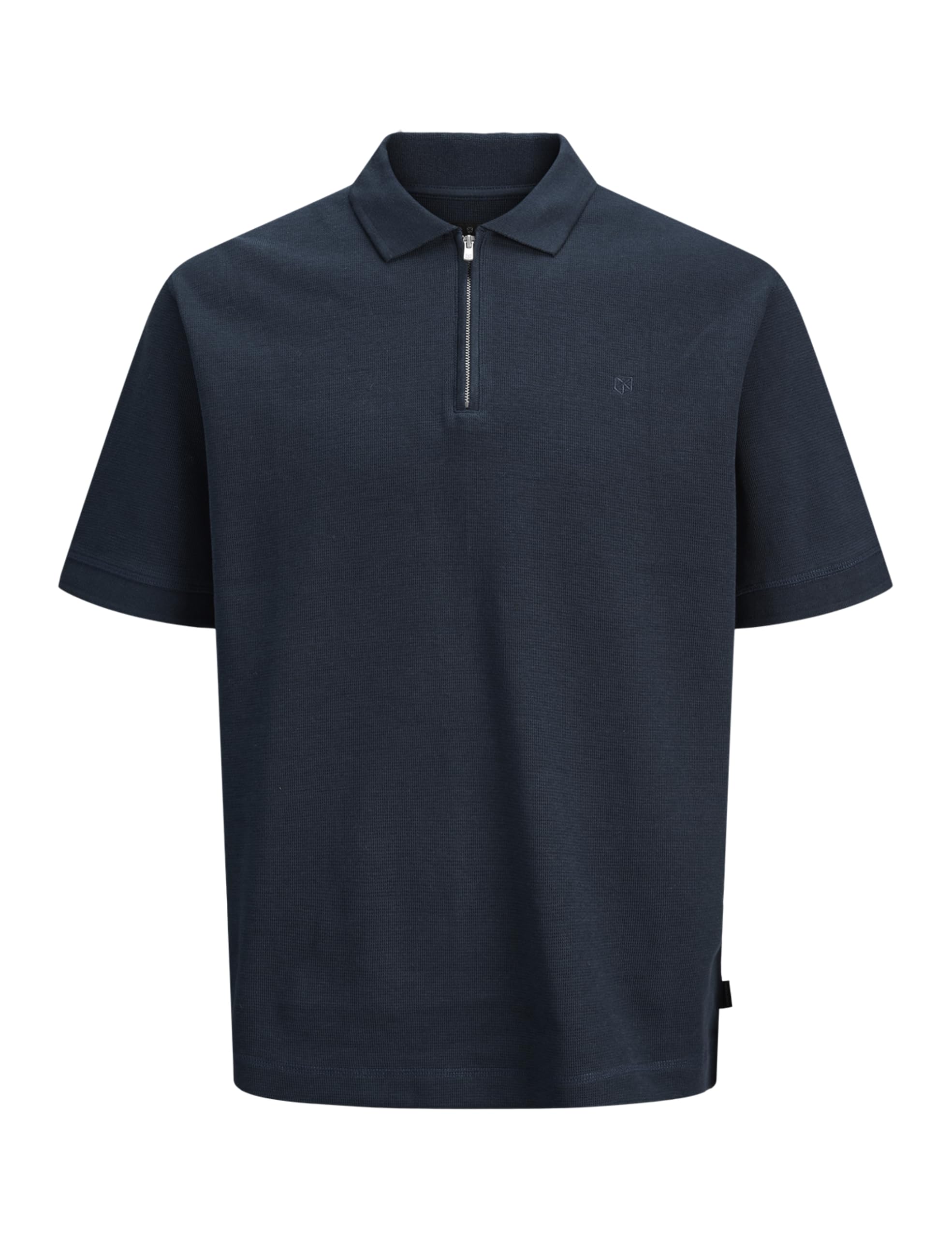 JACK & JONES Jprblawalker SS Zip Polo Shirt, Black (Black Iris