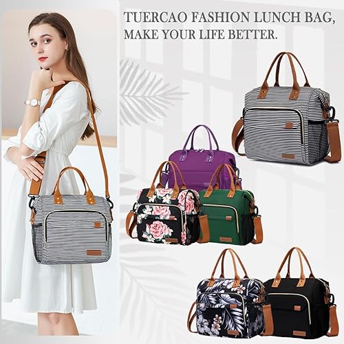 Miniatura 9 de TuErCao Lonchera aislada para mujeres, bolsas de almuerzo para mujer, bolsa de almuerzo reutilizable para adultos, bolsa de mano