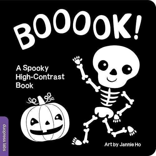 Booook! A Spooky High-Contrast Book: A High-Contrast Board Book that Helps Visual Development in Newborns and Babies While Celebrating Halloween (High-Contrast Books)