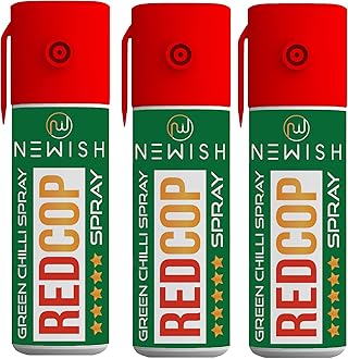 Newish Powerful Self Defence Green Chilli Pepper Spray for Woman Safety | Reliable and Effective | Small Pocket Size | (55ml / 35gm) - Pack of 3