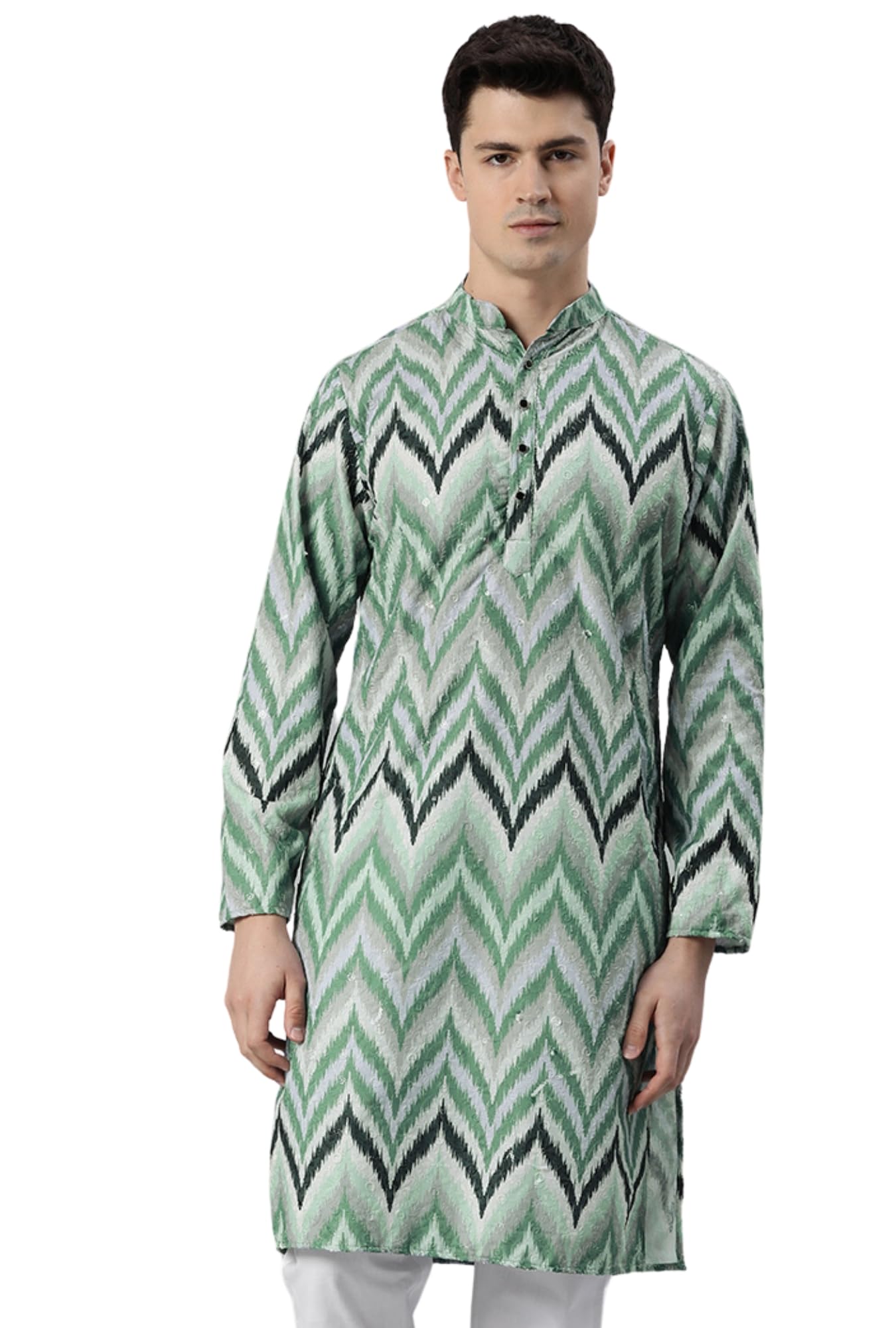 majestic man Men's Cotton Blend Regular Fit Casual Chikankari Embroidered Sequinned Regular Kurta-picture-41