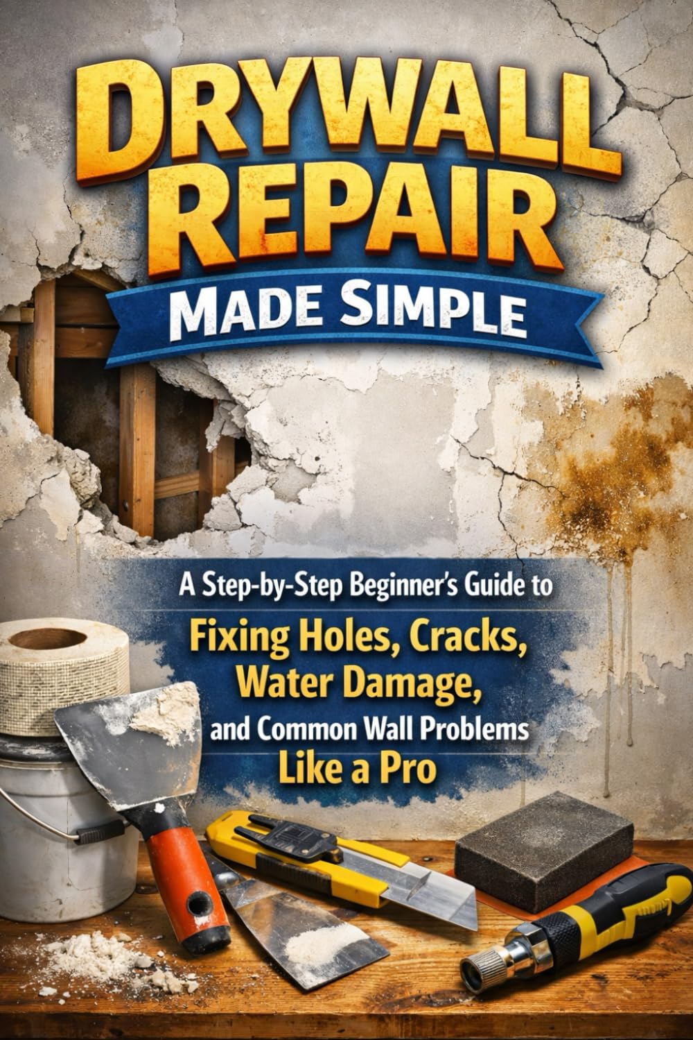 Drywall Repair Made Simple: A Step-by-Step Beginner’s Guide to Fixing Holes, Cracks, Water Damage, and Common Wall Problems Like a Pro