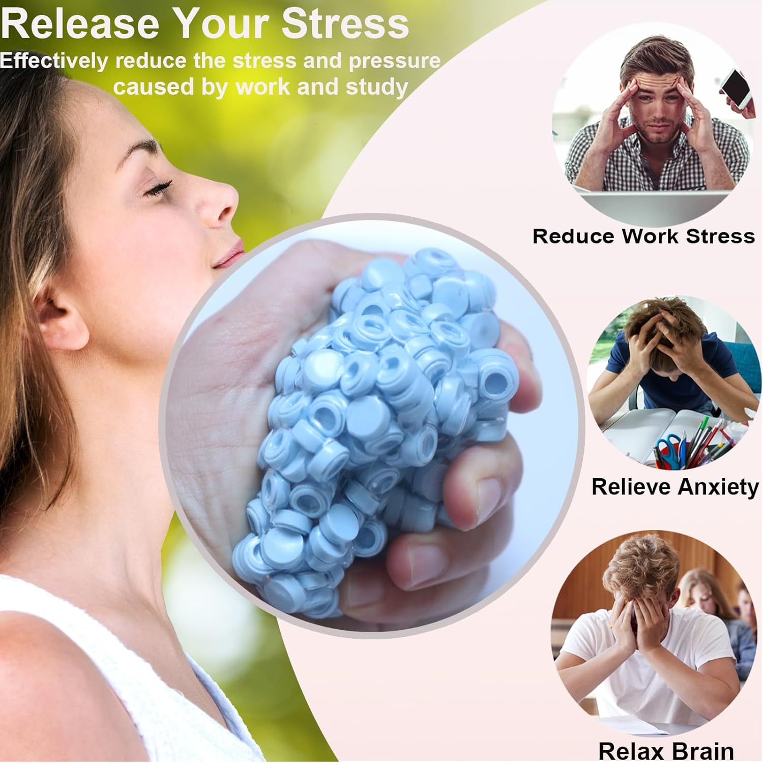 DIY Stress Ball Making Kit with Filler-15PCS Stress Ball Making Kit Stress Balls, Transparent Blank Skins with Air Pump & Expander Tool for Pressure Squishy Balls for Adult (15PC, Style A)