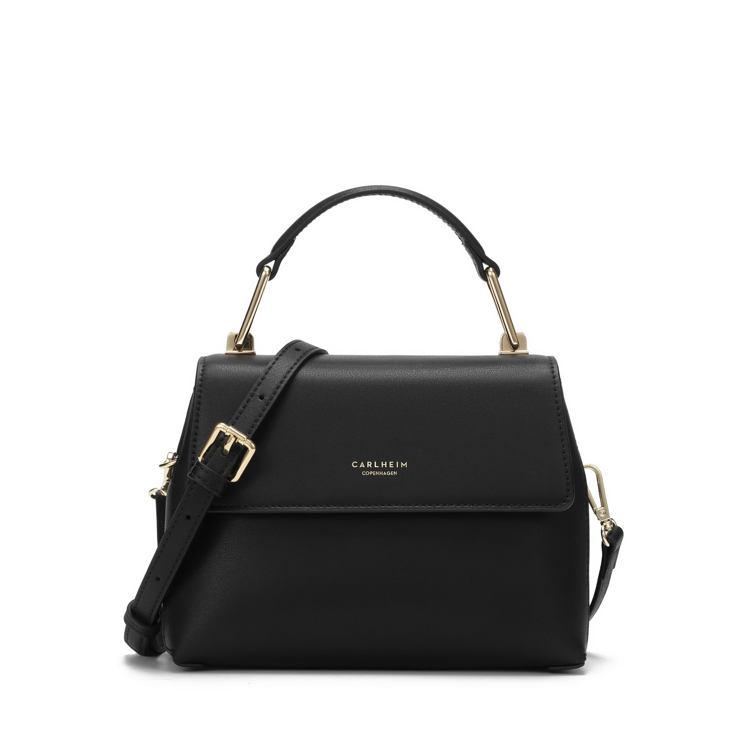 Carlheim, Gotland Genuine Leather Collection, Grace Genuine Leather Handbag (Black), black, Medium