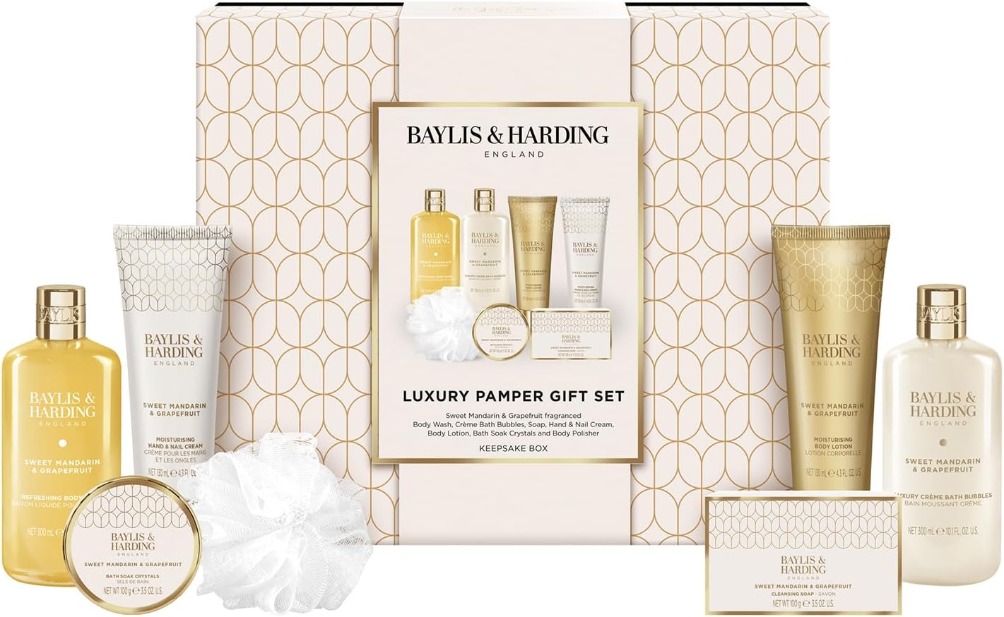 Baylis & Harding Sweet Mandarin & Grapefruit Luxury Pamper Gift Set - Vegan Friendly