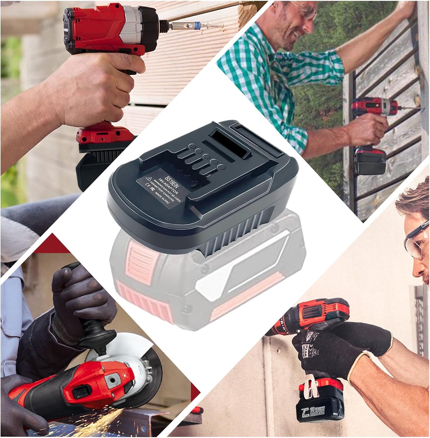 BS18EIN pour Bosch et Einhell Adaptateur de Batterie, Adaptateur de Batterie pour Bosch Professional 18V System Batterie BAT609 BAT612 pour Einhell 18V Outils Électriques (Sans Batterie)