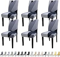 Vista 161 de JQinHome 6 fundas protectoras para sillas de comedor, de alta elasticidad, extraíbles y lavables, para el hogar, fiesta, hotel, ceremonia de boda